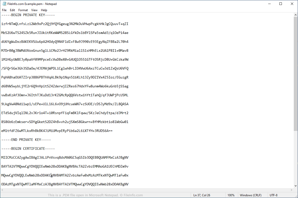 certificate pem file structure