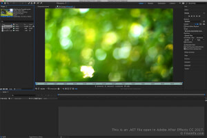 Captura de tela de um arquivo aet no Adobe After Effects CC 2017