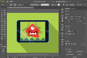 Captura de tela de um arquivo de ia no Adobe Illustrator 2020