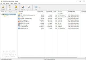 Captura de tela de um arquivo de ovo em ESTSoft ALZip 8