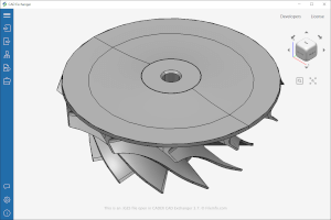 Captura de tela de um arquivo iges no CADEX CAD Exchanger 37