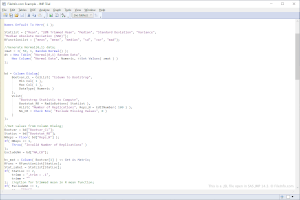 Captura de tela de um arquivo jsl em SAS JMP 143