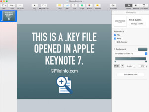 Captura de tela de um arquivo-chave no Apple Keynote 7