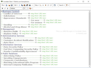 Captura de tela de um arquivo kms em Correlate Client