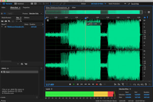 Captura de tela de um arquivo m4a no Adobe Audition CC 2019