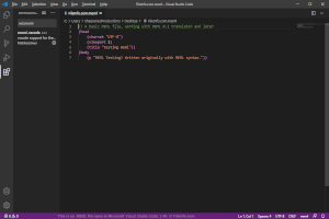 Captura de tela de um arquivo meml no Microsoft Visual Studio Code 146