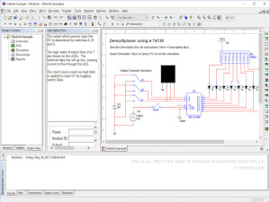 Captura de tela de um arquivo MS14 em National Instruments Multisim 14