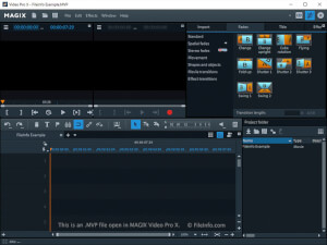 Captura de tela de um arquivo MVP em MAGIX Video Pro X