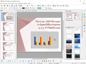 Captura de tela de um arquivo odp em Apache OpenOffice Impress 413