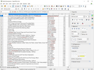 Captura de tela de um arquivo ots em Apache OpenOffice Calc 413