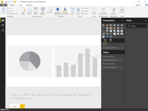 Captura de tela de um arquivo pbit no Microsoft Power BI Desktop 2