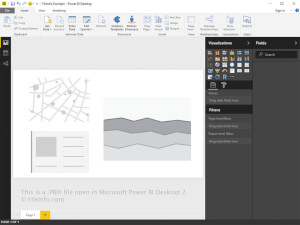Captura de tela de um arquivo pbix no Microsoft Power BI Desktop 2