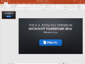 Captura de tela de um arquivo potm no Microsoft PowerPoint 2016