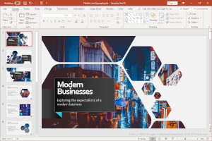Captura de tela de um arquivo potx no Microsoft PowerPoint 2019