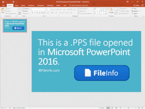 Captura de tela de um arquivo pps no Microsoft PowerPoint 2016