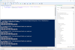 Captura de tela de um arquivo ps1 em Windows PowerShell