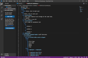 Captura de tela de um arquivo pug no Microsoft Visual Studio Code