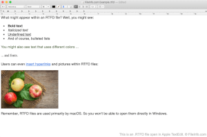 Captura de tela de um arquivo rtfd no Apple TextEdit