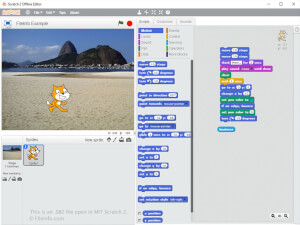 Captura de tela de um arquivo sb2 no MIT Scratch 2