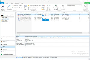 Captura de tela de um arquivo sdlproj no SDL Trados Studio 2017