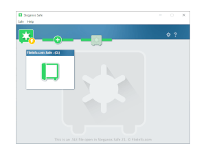 Captura de tela de um arquivo de trenó em Steganos Safe 21