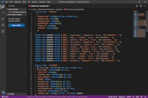 Captura de tela de um arquivo sql no Microsoft Visual Studio Code 133