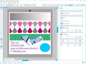 Captura de tela de um arquivo studio3 em Silhouette Studio 3