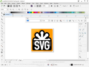 Captura de tela de um arquivo svg em CorelDRAW Graphics Suite X8