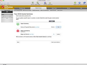 Captura de tela de um arquivo tax2016 no Intuit TurboTax 2016