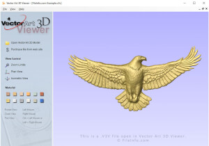 Captura de tela de um arquivo v3v no Vector Art 3D Viewer
