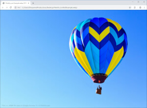 Captura de tela de um arquivo webp no Google Chrome 75
